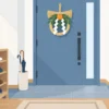 玄関のドアに飾ったしめ飾り