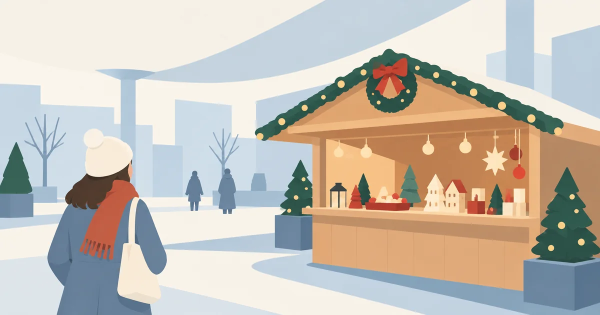クリスマスマーケットを訪れる場面のイメージ