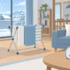 窓から離してタオルを干し、湿度を確認する部屋